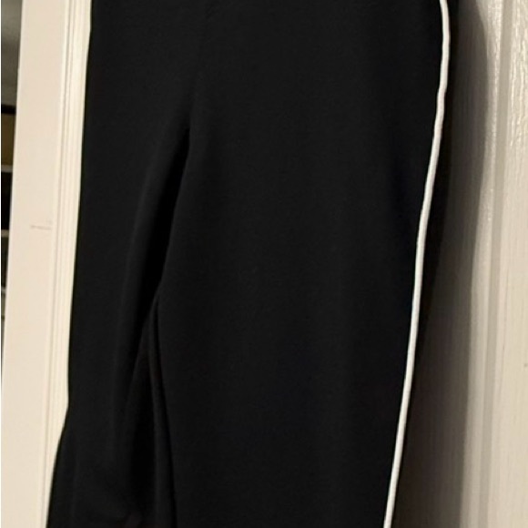 SPANX Black Ankle Pants White Side Stripe Pull-On Sz L 26” Inseam - Picture 4 of 5